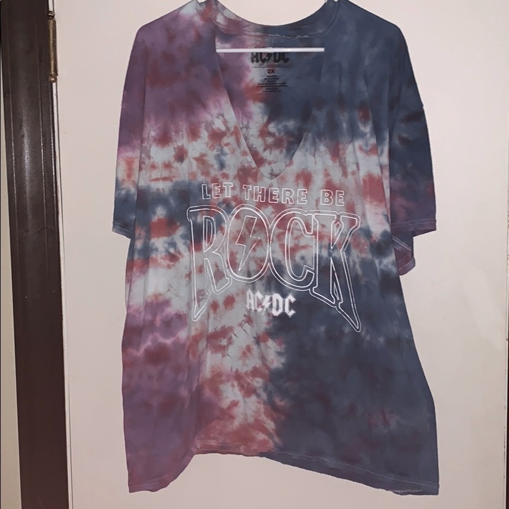 CHOKER AC/DC TYE DYE T-SHIRT 2X